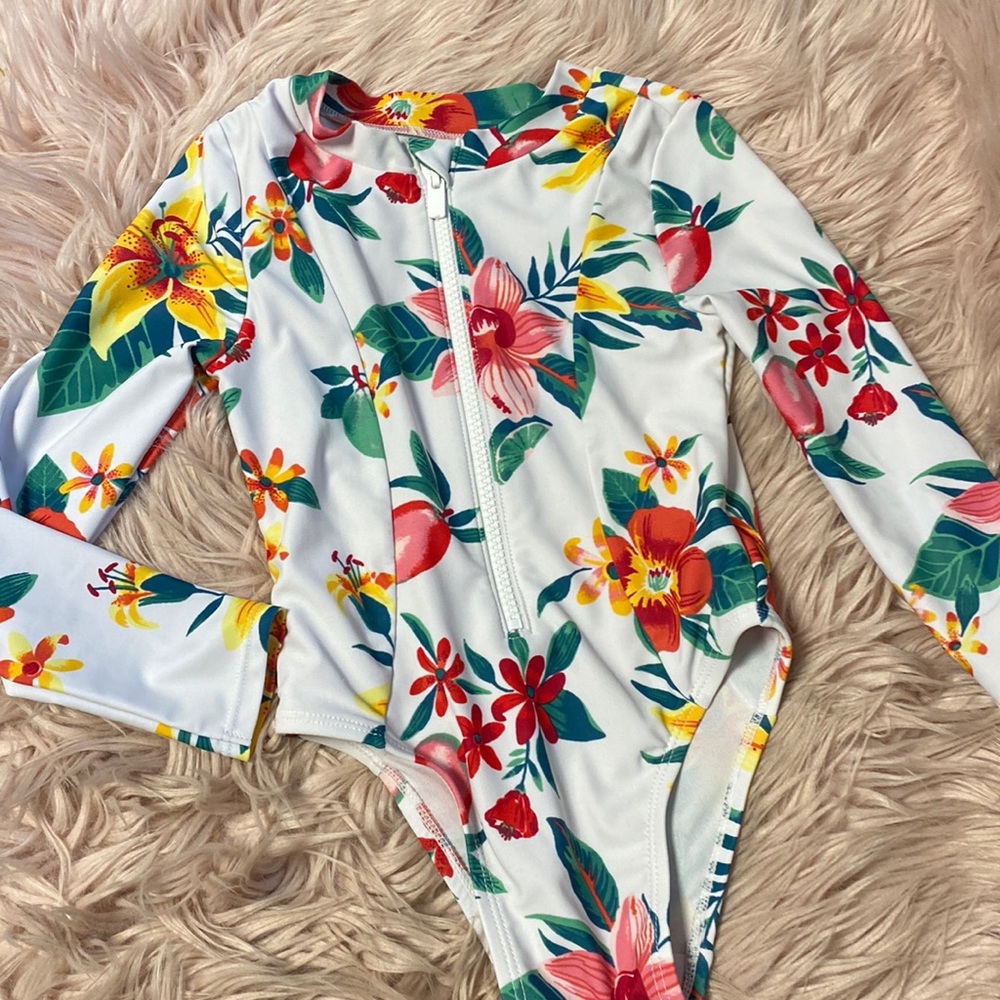 Floral One Piece Swim/Rashgaurd